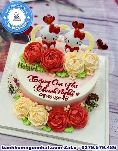 bánh kem Hello Kitty bé gái