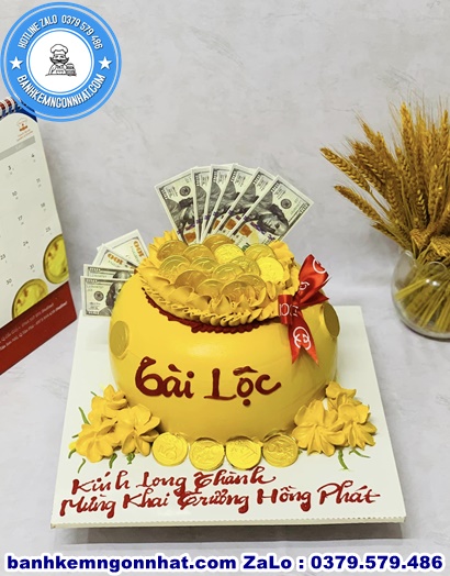 bánh kem hũ vàng khai trương