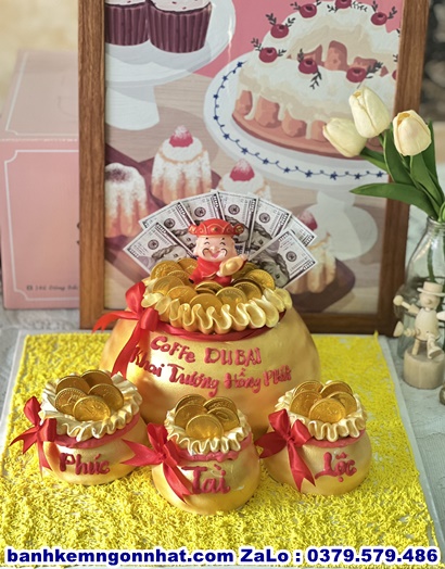 bánh kem hũ vàng